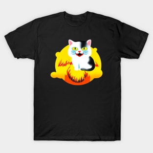 Cat in fire T-Shirt